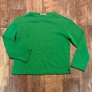 Terry Green Long-Sleeve Top